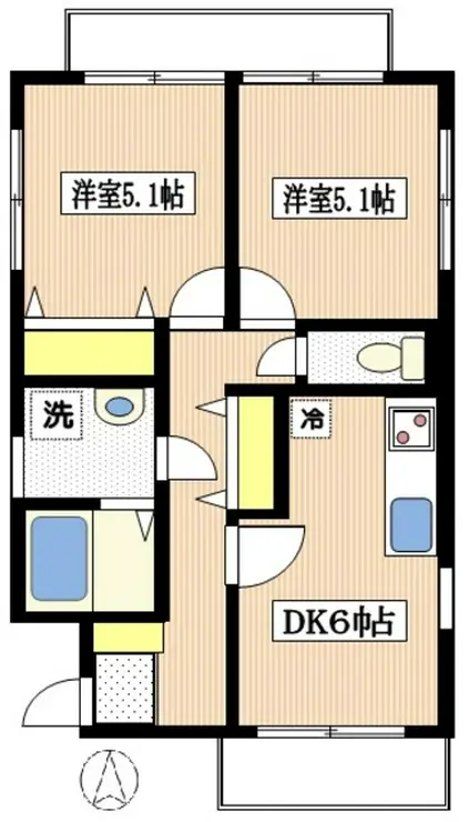フラット百合ヶ丘 2階階 間取り