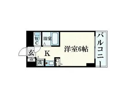 YKハイツ松の内(1K/3階)の間取り写真