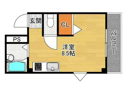 シャンテ中宮II(ワンルーム/3階)の間取り写真