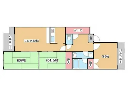 パルピアマンション(3LDK/5階)の間取り写真