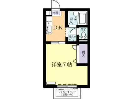 アンジュブラン(1DK/1階)の間取り写真