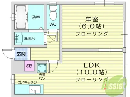 トーヨーハイツ(1LDK/1階)の間取り写真