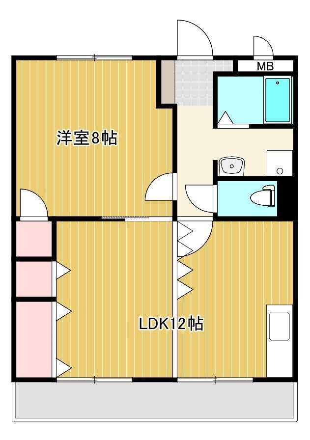 サンライズハイツ(1LDK/4階)の間取り写真