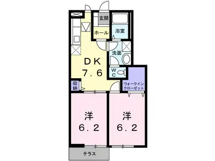 サンシャルマン(2DK/1階)の間取り写真