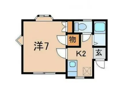 アリスの森(1K/1階)の間取り写真