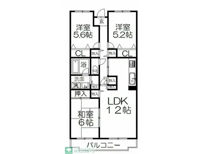 マウントフィールド大宮壱番館(3LDK/3階)の間取り写真