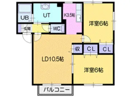 原田ハイツⅢ(2LDK/1階)の間取り写真