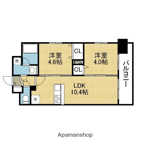 スプランディッド玉造DUE(2LDK/8階)の間取り写真