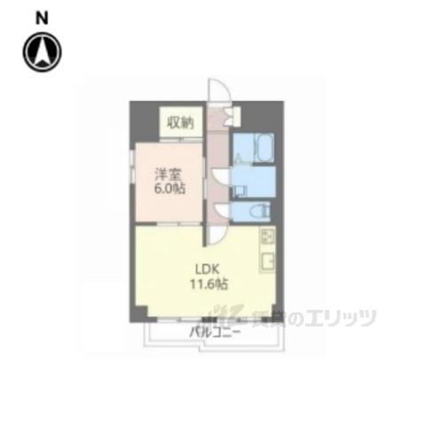 CORT UESHO(2DK/5階)の間取り写真