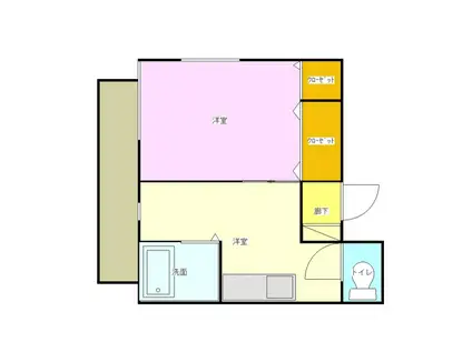 ホームオアシス光町(1DK/3階)の間取り写真