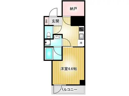 E-CITY大須(1SK/7階)の間取り写真