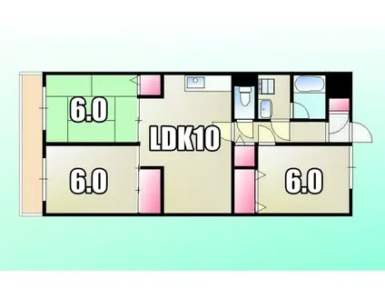 シャルムベルシー(3LDK/1階)の間取り写真