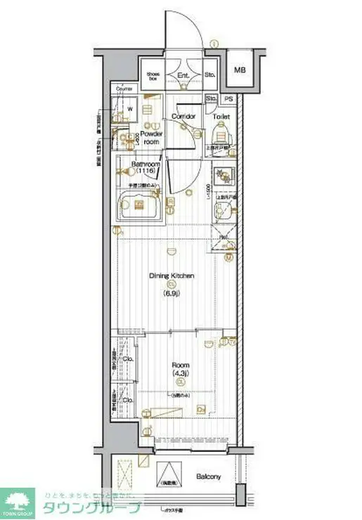 PREMIUM CUBE 池袋本町 4階階 間取り