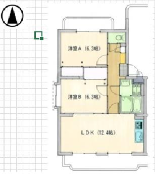 ユーミーグレース(2LDK/4階)の間取り写真