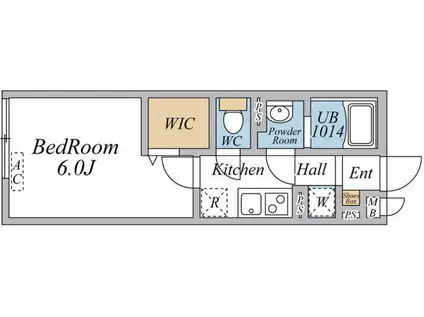 リブリ・西浦和(1K/1階)の間取り写真