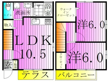 ジュ・マルティII(2LDK/1階)の間取り写真