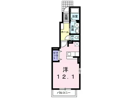 ブリーズガーデン(ワンルーム/1階)の間取り写真