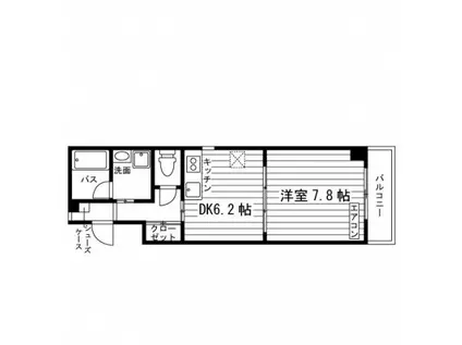 リュミエール桂(1DK/2階)の間取り写真