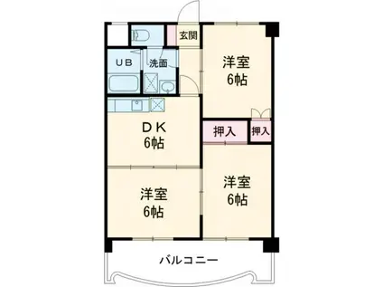 フィオーレ豊橋(3DK/2階)の間取り写真