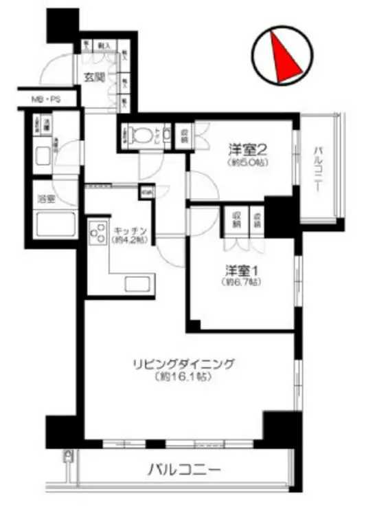 ザ・パークハウス新宿タワー 14階階 間取り