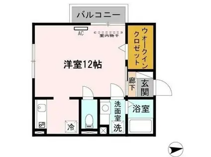 ネオハウス パティオ(ワンルーム/2階)の間取り写真