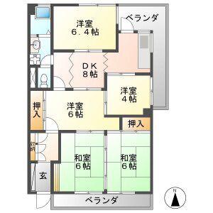 福光西ビル(5DK/6階)の間取り写真