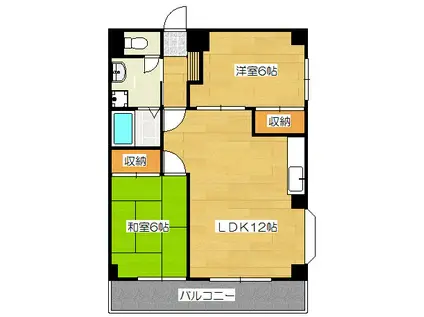 フォレストファミリー96(2LDK/4階)の間取り写真