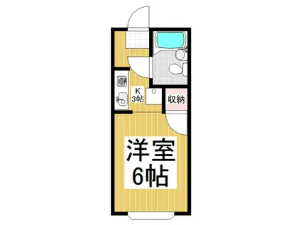 ハイツヒロ(1K/2階)の間取り写真