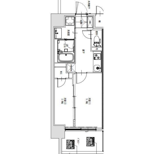 S-RESIDENCE烏森AUREATE(2K/2階)の間取り写真