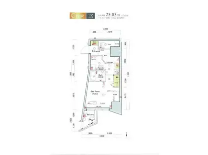 ヴォーガコルテ練馬(1K/3階)の間取り写真