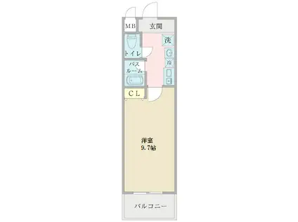 プロシード長居公園通(1K/8階)の間取り写真