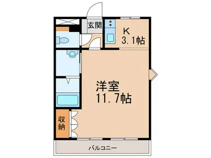 ヴィレッジ名草PARTIII(ワンルーム/2階)の間取り写真