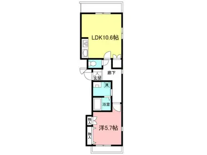 ふたばハウス(1LDK/3階)の間取り写真