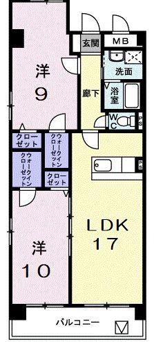 レジデンス牟礼(2LDK/3階)の間取り写真