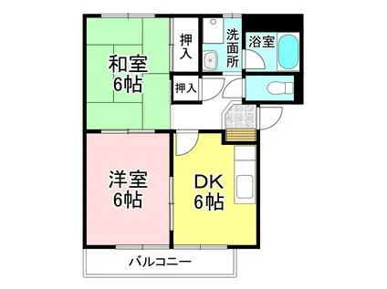 SURPLUSみくもC(2DK/1階)の間取り写真