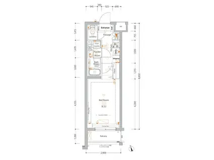 エストゥルース亀戸(1K/1階)の間取り写真