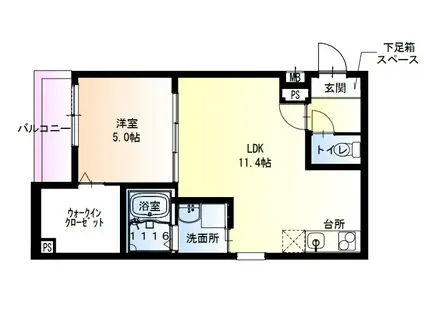 フジパレス百舌鳥駅南V番館(1LDK/3階)の間取り写真