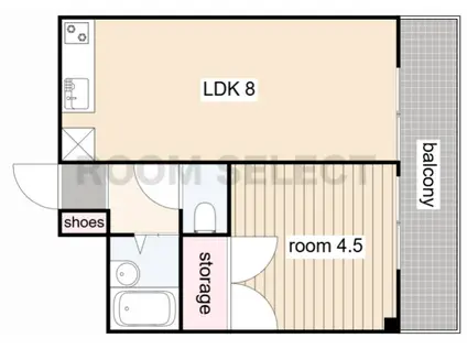 ラポール(1LDK/4階)の間取り写真