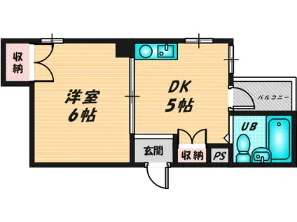 センチュリーロイヤル小阪(1DK/3階)の間取り写真