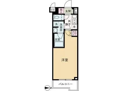 ルーブル武蔵中原伍番館(1K/4階)の間取り写真