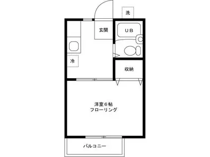 サルビアハウス(1K/2階)の間取り写真