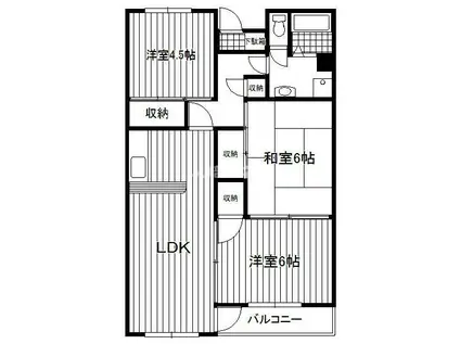 シャトーレオザワ(3LDK/3階)の間取り写真