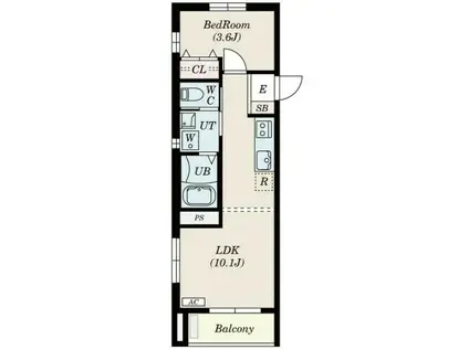 STEレジデンス(1LDK/1階)の間取り写真