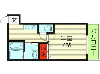 フジパレス今津中III番館(1K/2階)の間取り写真