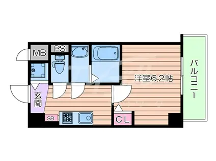 LA DOUCEUR江坂II(1K/2階)の間取り写真