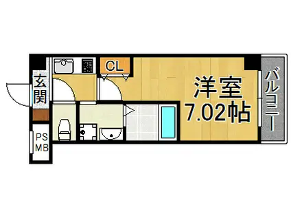 ヴェルステック武庫之荘(1K/2階)の間取り写真