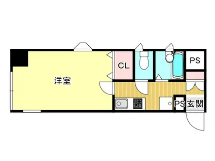 ラリブ大手門(1K/8階)の間取り写真