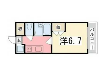 ジュネス城北新町III(1K/3階)の間取り写真