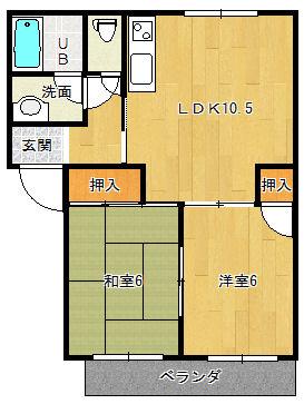 ドレミファ荘(2LDK/3階)の間取り写真