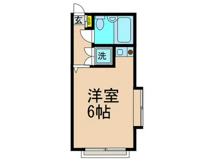 GREEN PARK駒沢(ワンルーム/2階)の間取り写真